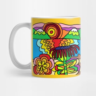 On the beach at sunset Mug